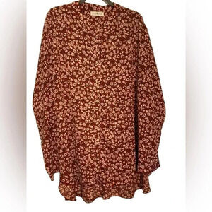 Natural Life one size tunic/dress. Very  oversized. Mandarin neckline red